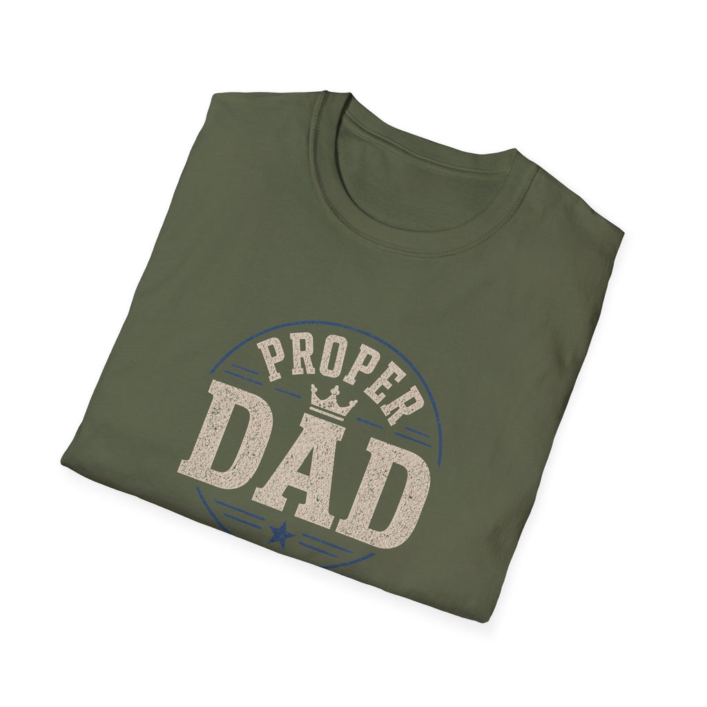 Proper Dad T-Shirt – Vintage Crown Father's Day Tee for Proud Dads