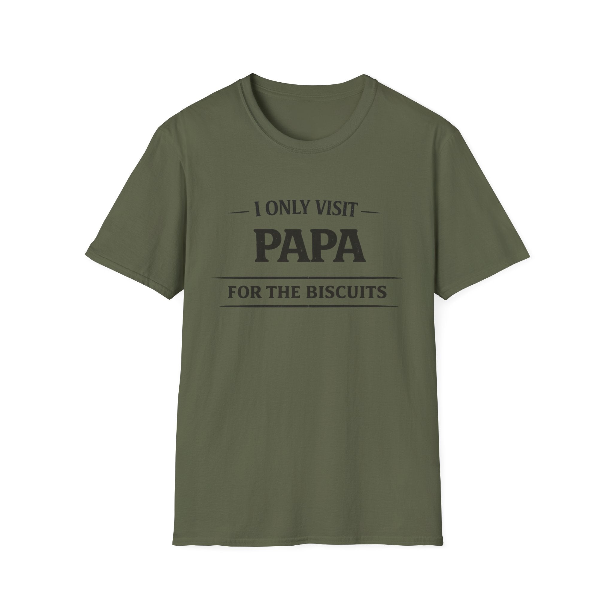 Papa T-Shirt — "I Only Visit Papa for the Biscuits" Funny Grandpa Gift