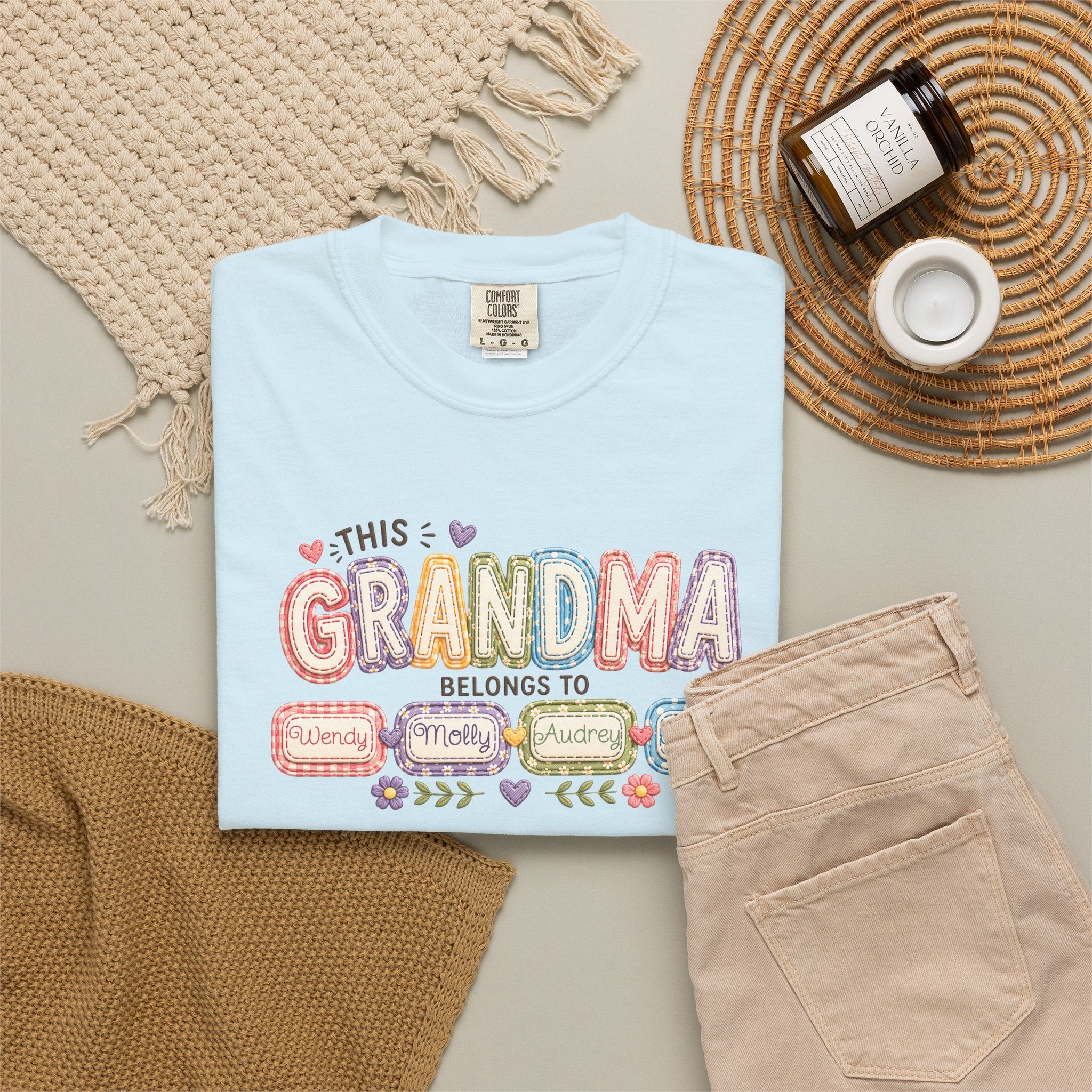Grandma Belongs To Cute Pastel Family Names T-Shirt