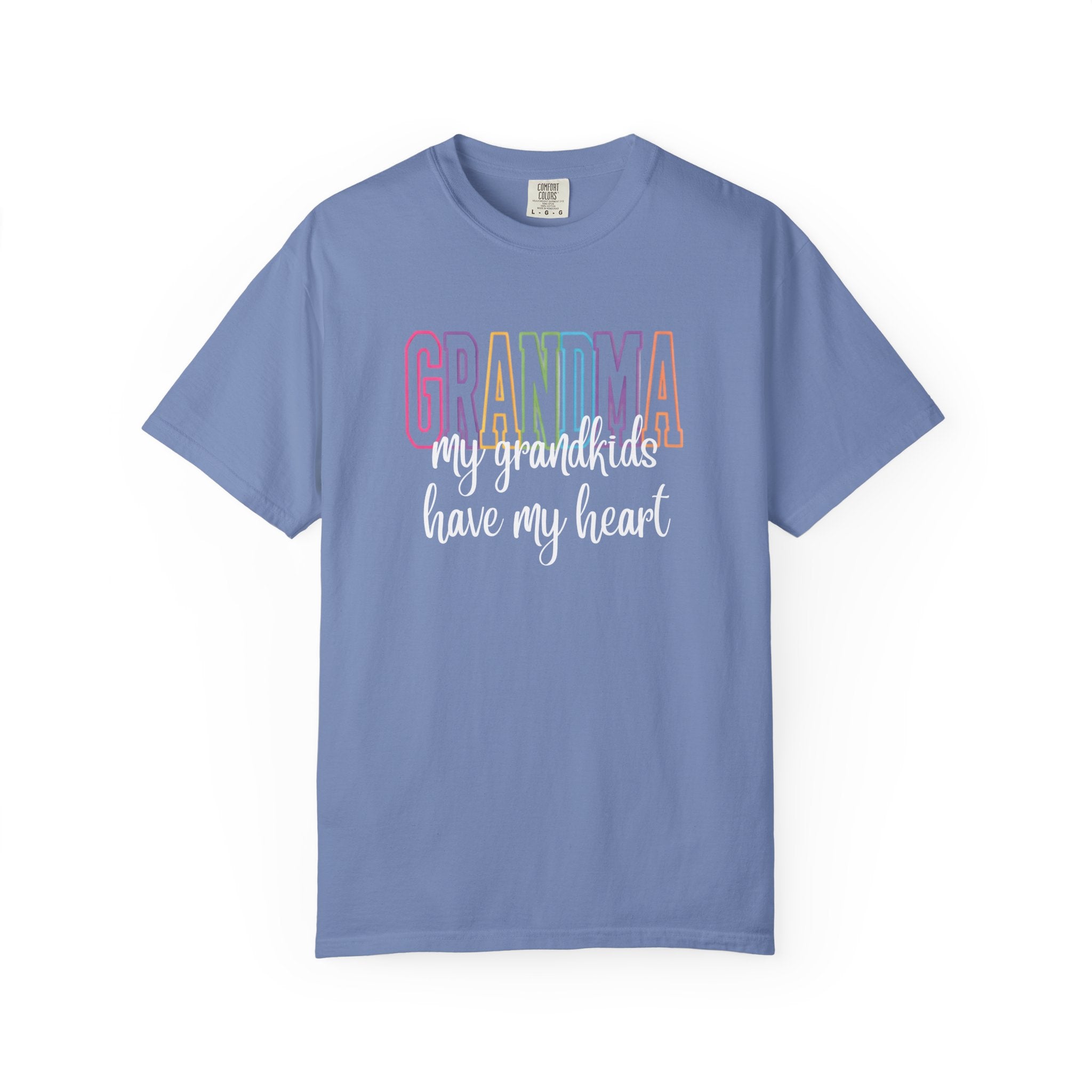 Grandma T-Shirt — "My Grandkids Have My Heart" Pastel Graphic Tee