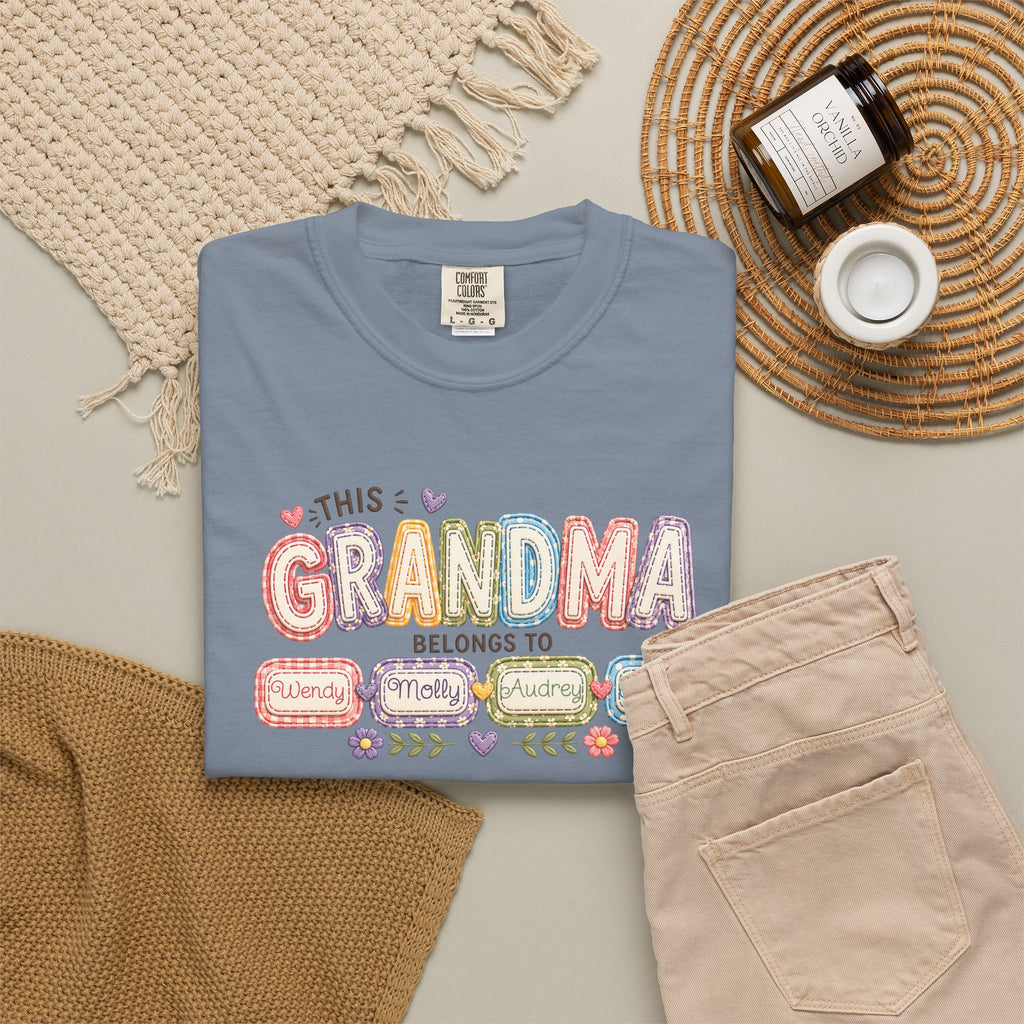 Grandma Belongs To Cute Pastel Family Names T-Shirt
