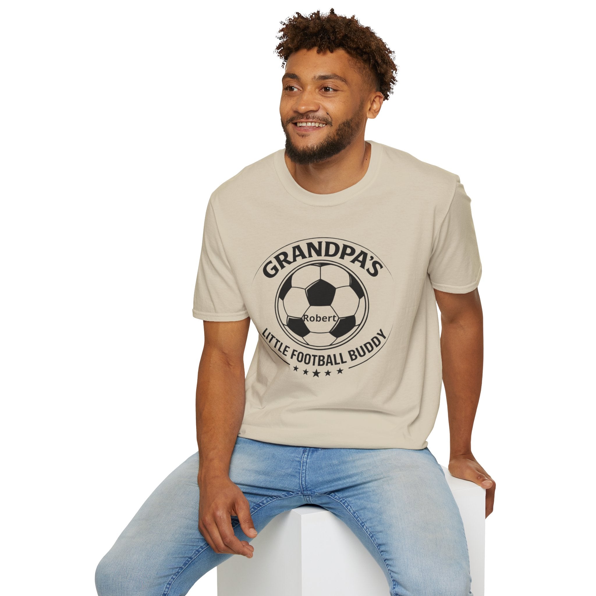 Grandpa's Little Football Buddy T-Shirt — Personalized Soccer Dad/Grandparent Gift