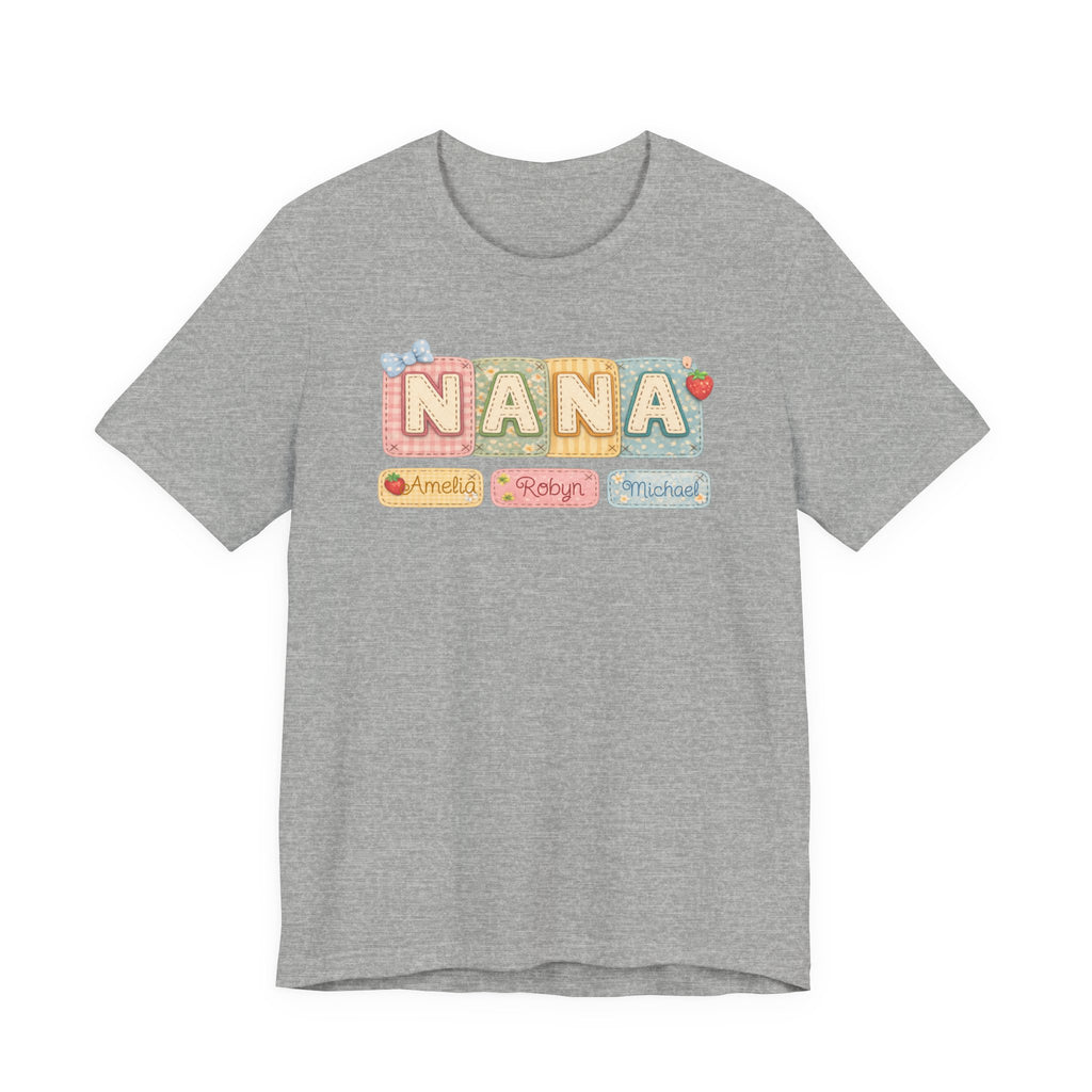 Nana Baby Blocks Tee — Personalized Grandmother Name Shirt