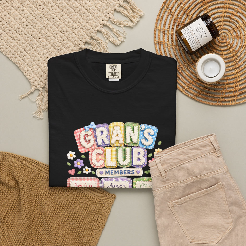 Grans Club T-Shirt – Personalized ‘Grans Club’ Family Names Tee