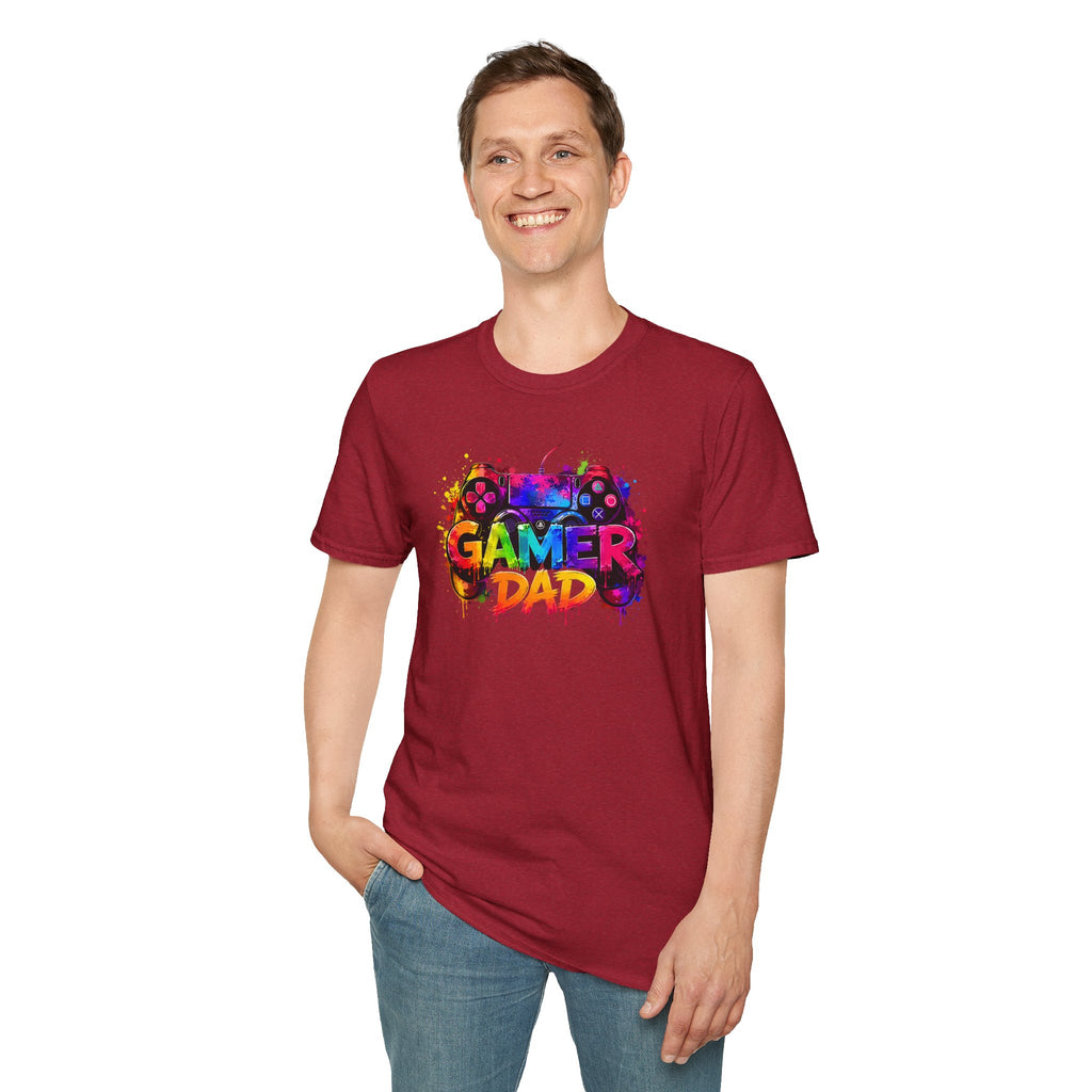 Gamer Dad Colourful Controller Design T-Shirt