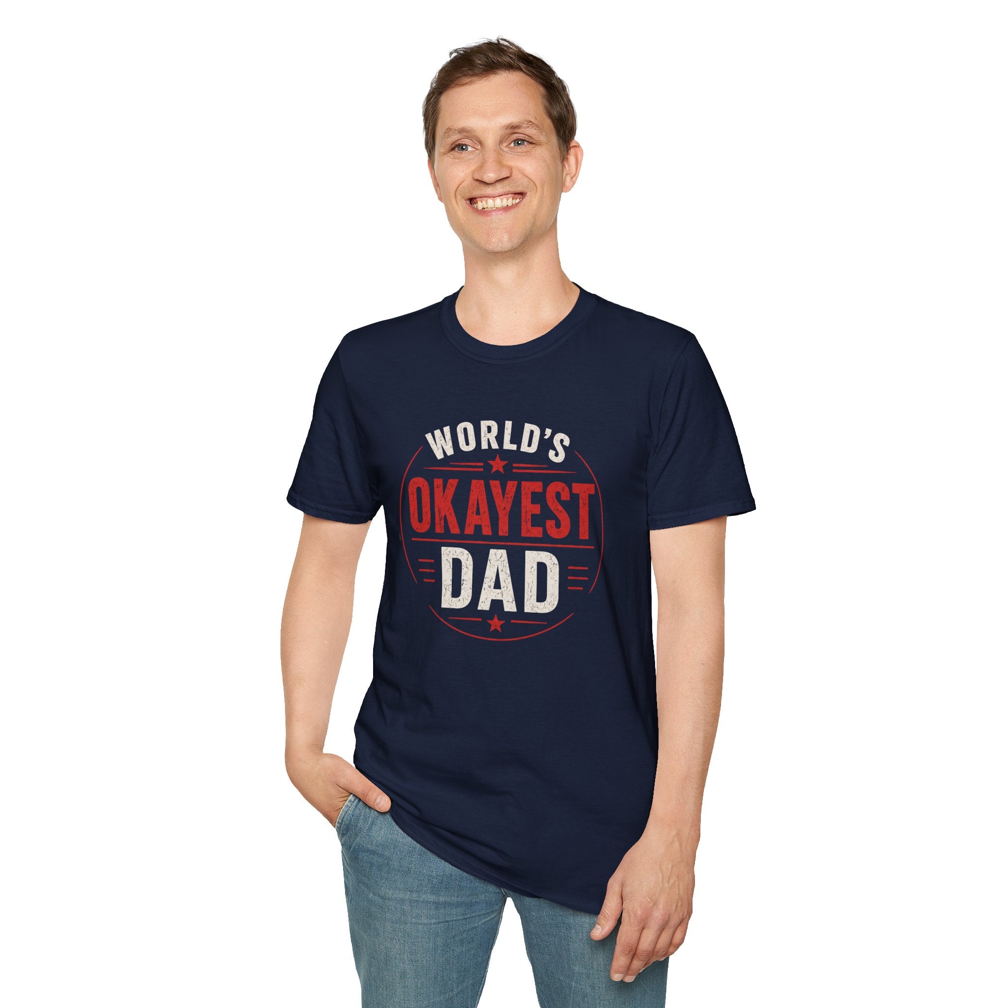 Funny "World's Okayest Dad" T-Shirt – Humorous Father's Day Gift