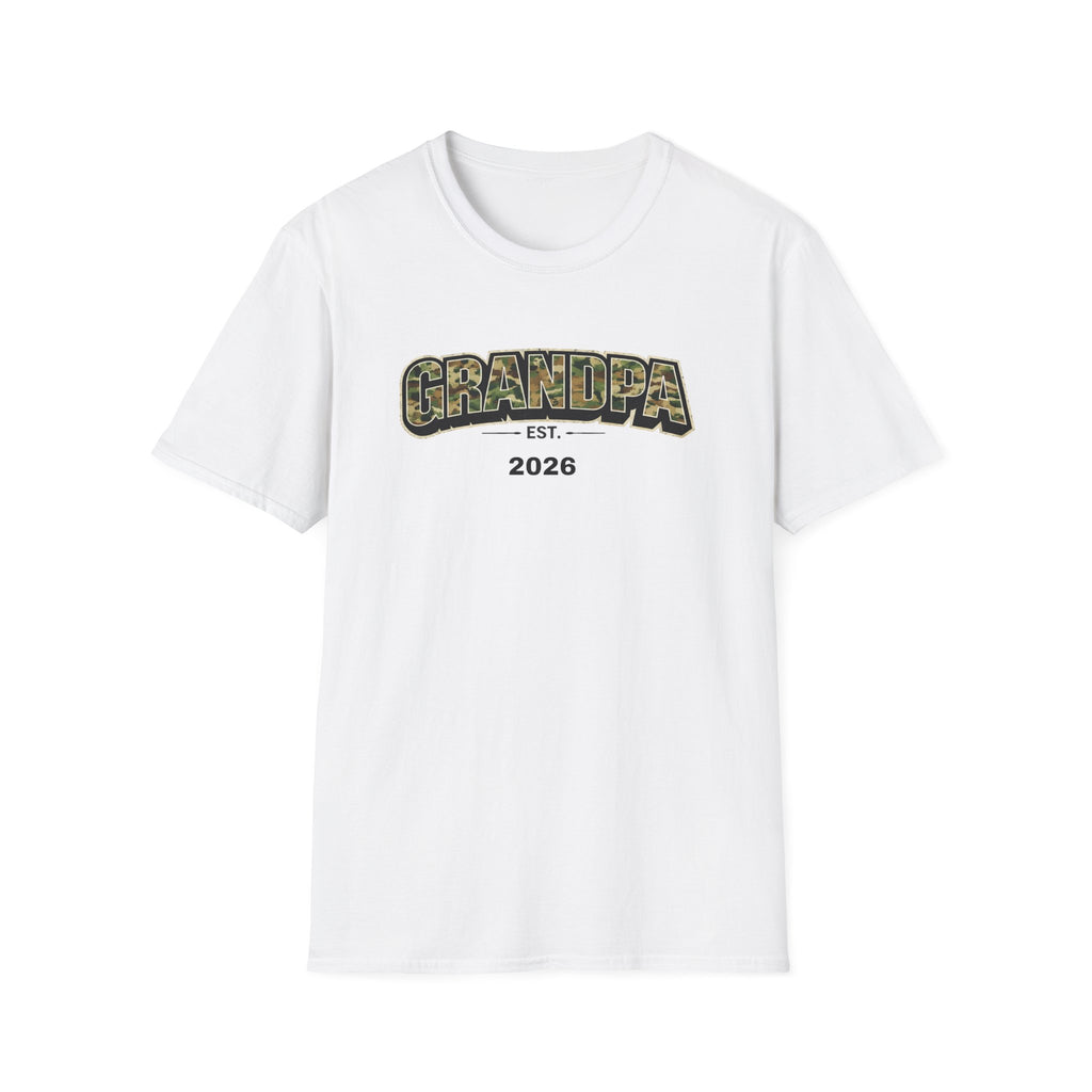 Grandpa T-Shirt – Camo 'Grandpa' Design with EST. 2026 – New Grandpa Gift