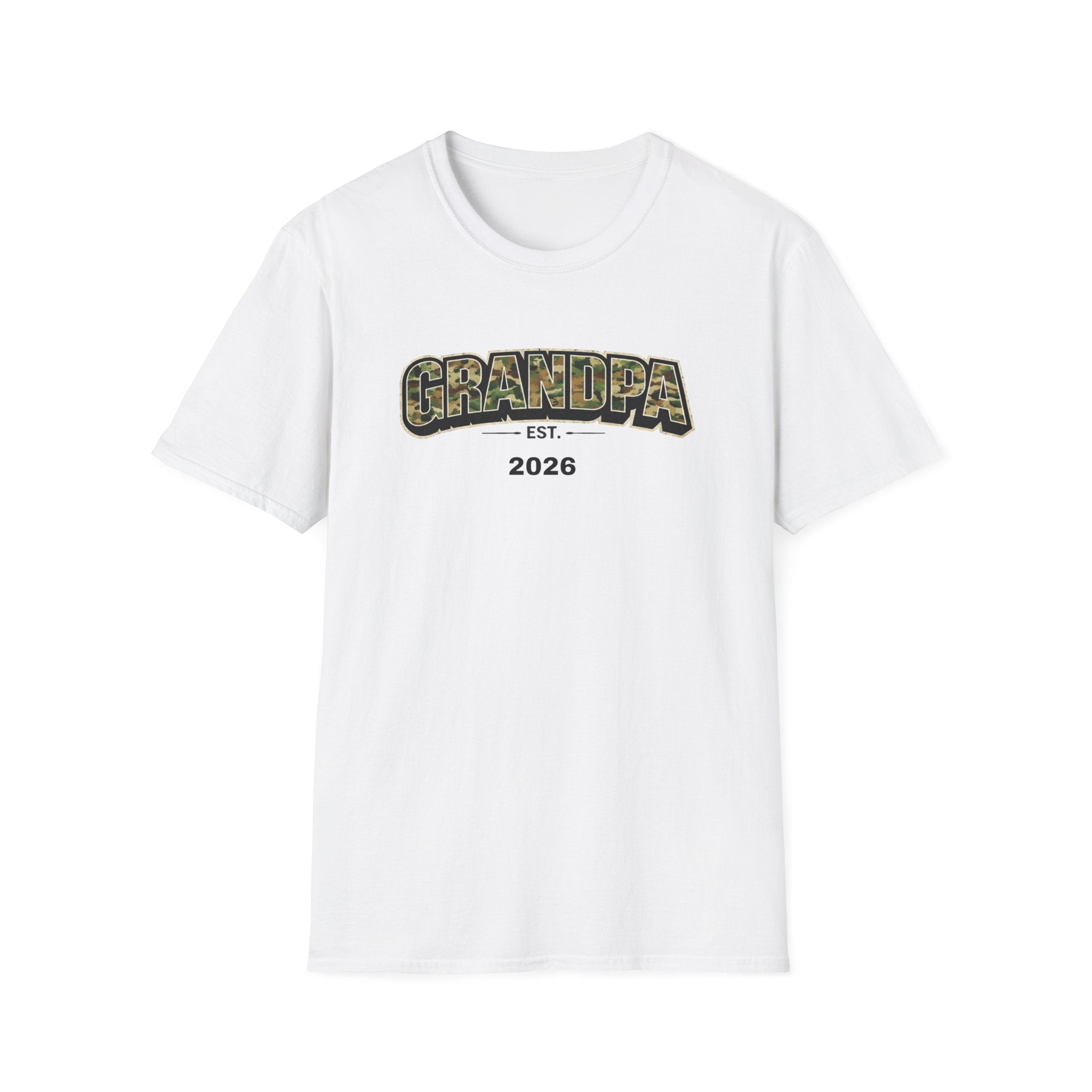 Grandpa T-Shirt – Camo 'Grandpa' Design with EST. 2026 – New Grandpa Gift