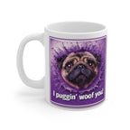 Mug — 'I Puggin' Woof You!' Personalized Pug Coffee Mug (Name: Sandra)