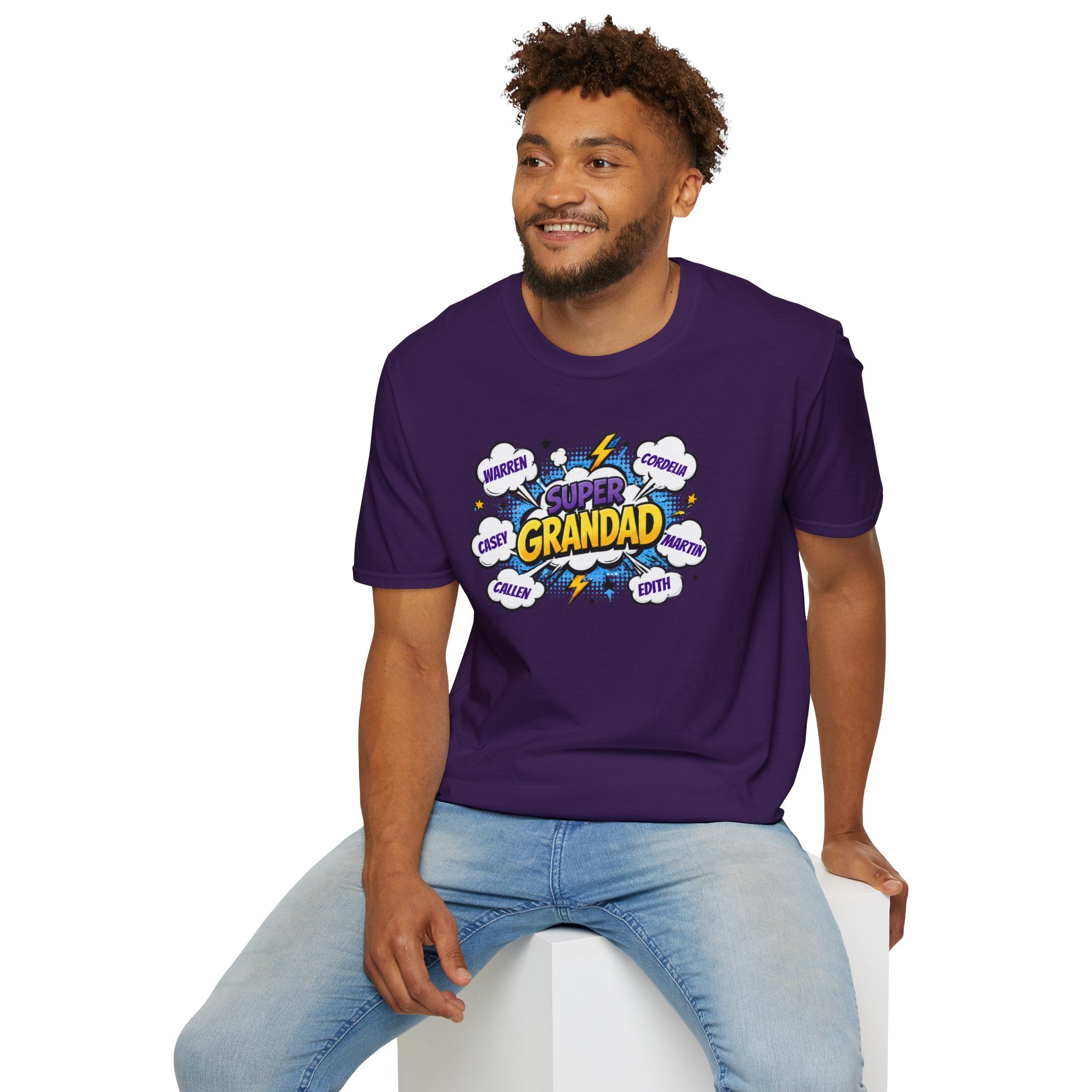 Super Grandad Comic-Style T‑Shirt — "Super Grandad" Graphic Tee, Father's Day & Grandparents Gift