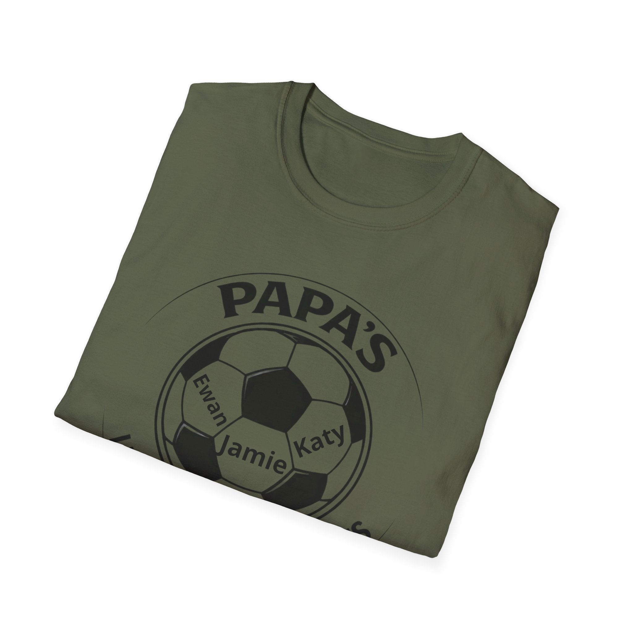 T-Shirt — "Papa's Little Football Buddies" Personalized Soccer Dad Tee