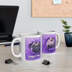 Pug Mug — "I Puggin' Love You" Personalized Coffee Cup (Custom Name, Purple Dog Design)