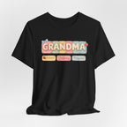 Grandma Floral Retro Tee — "Grandma" Names Design (Aileen • Wendy • Peyton)