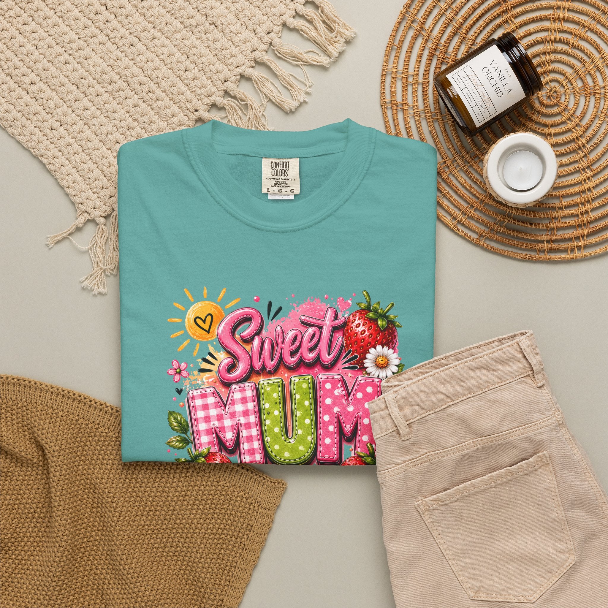 Sweet Mum T-Shirt — Floral Strawberry Mother's Day Tee