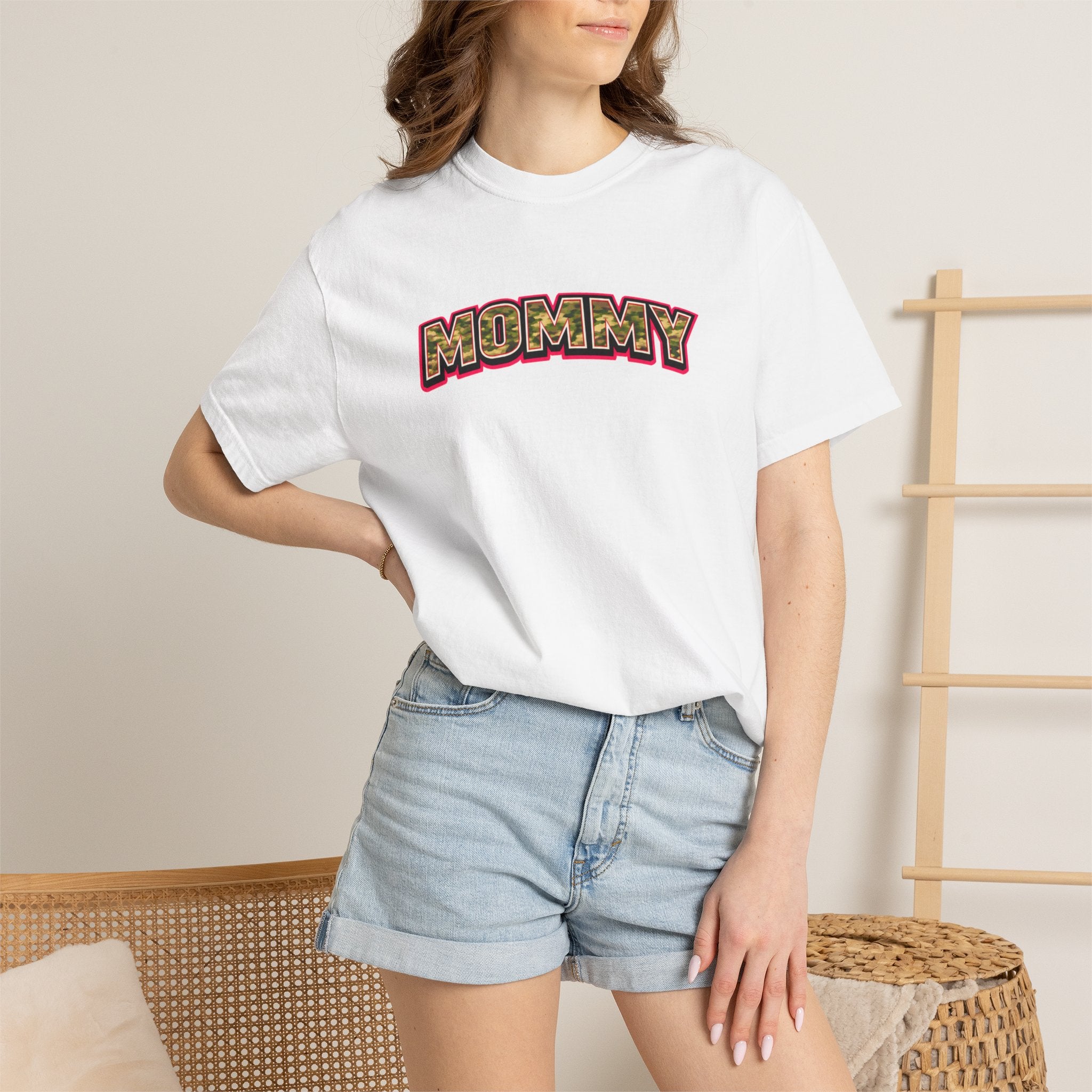 Mommy Camo Graphic T-Shirt — Retro Lettering Mother's Day Tee