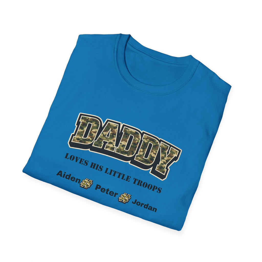 Daddy Loves His Little Troops Personalized Camo T-Shirt — Custom Name Father's Day Gift