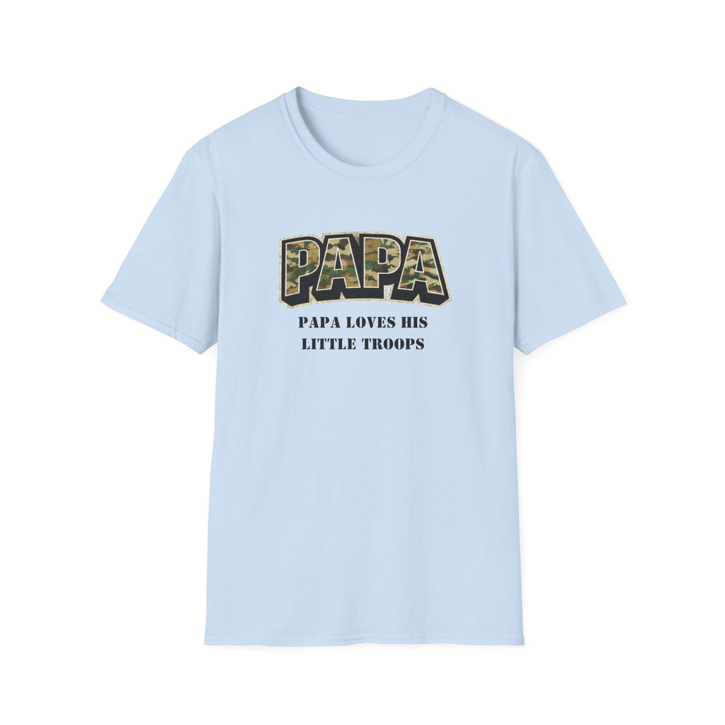 Papa Camo T-Shirt — "Papa Loves His Little Troops" Fathers Day Dad Tee