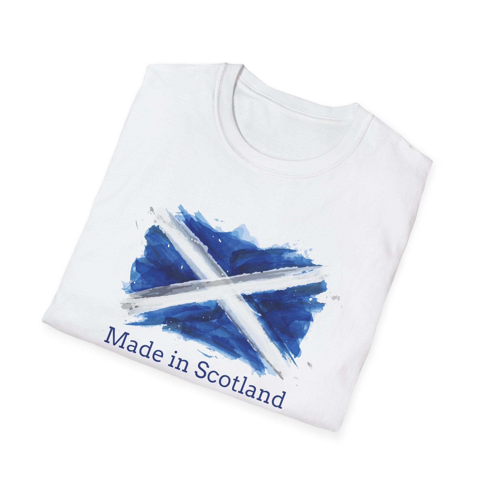 Made in Scotland T-Shirt — Watercolor Saltire Flag Tee