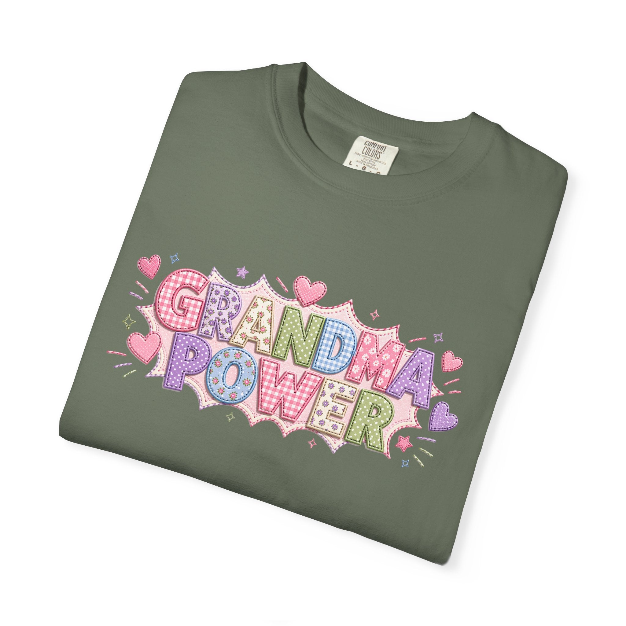 Grandma Power T-Shirt — Cute Heart Graphic Tee for Grandmothers