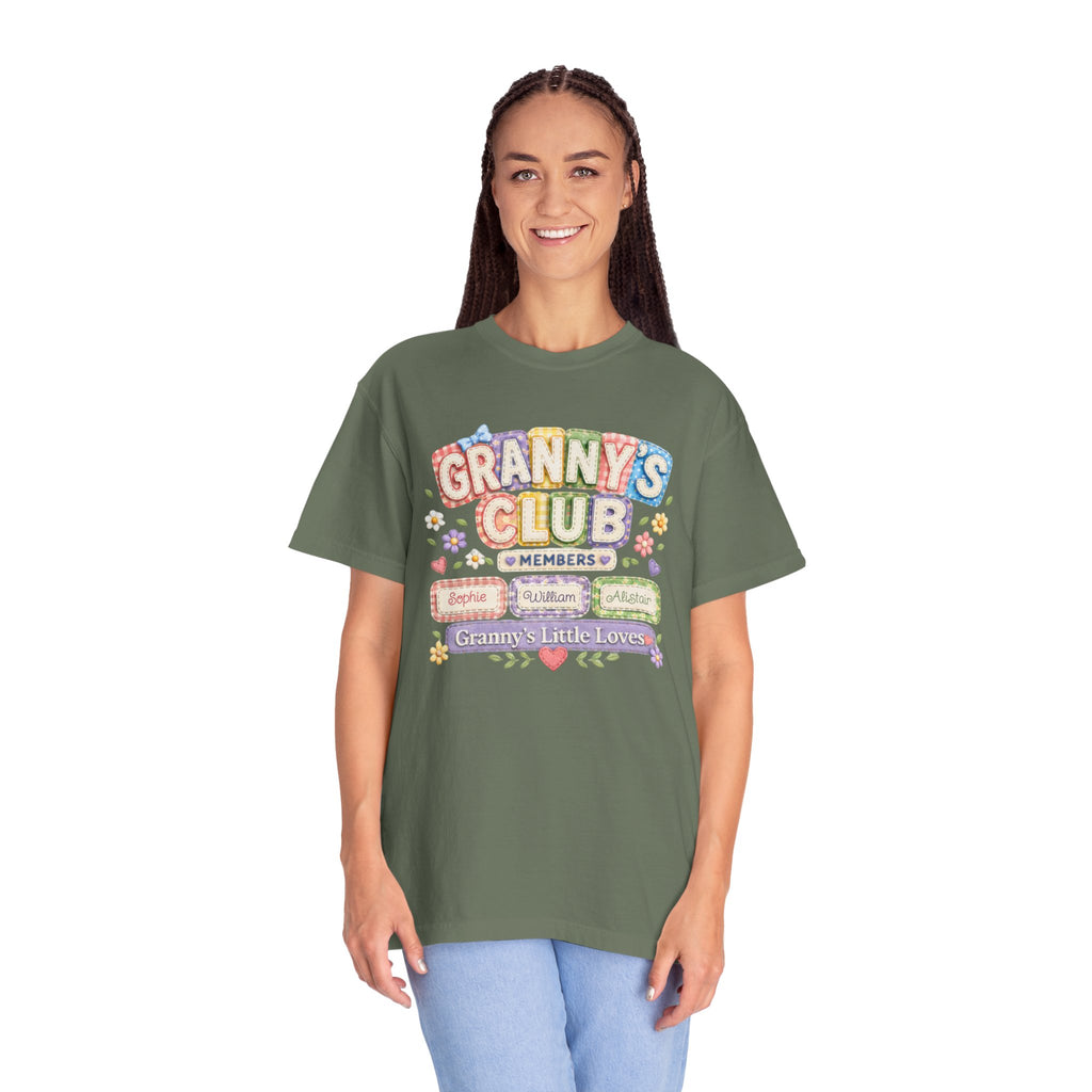 Granny's Club T-Shirt — Personalized Grandma Member Floral Tee