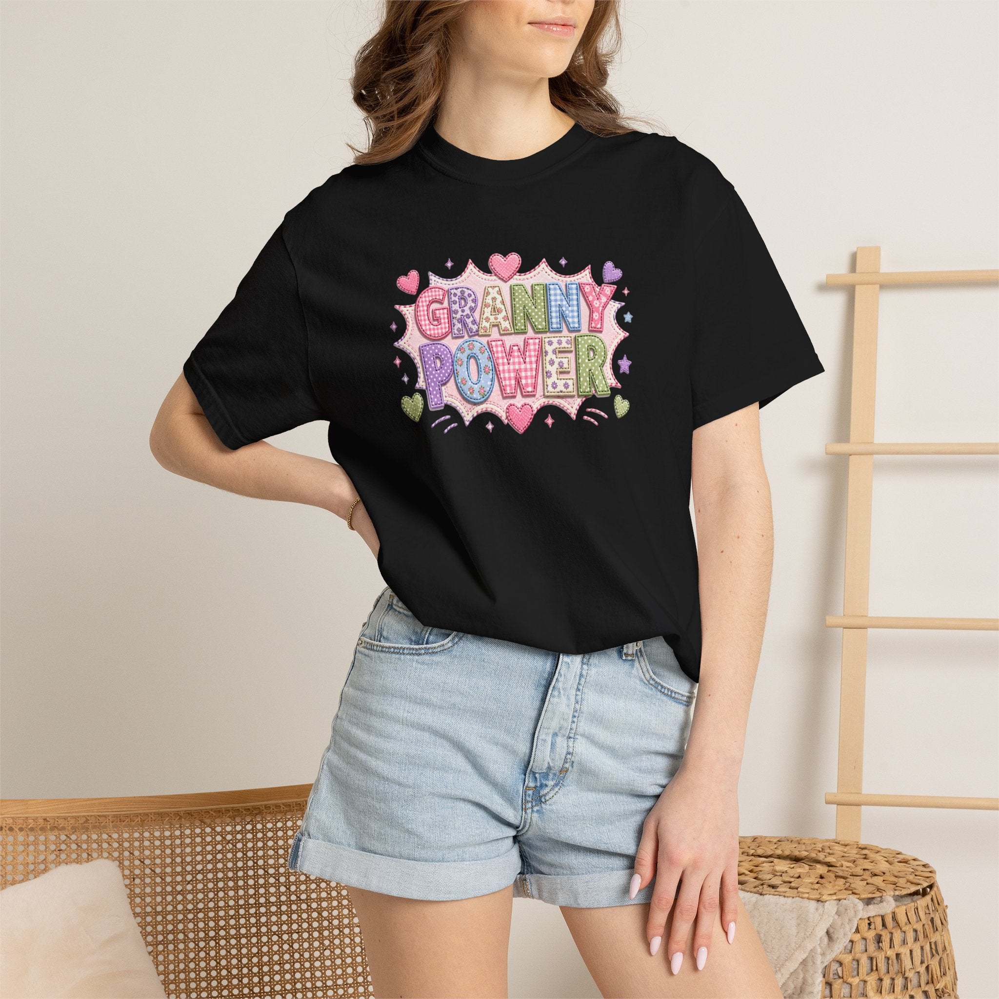 Granny Power T-Shirt — Retro Heart Graphic Tee for Grandmas