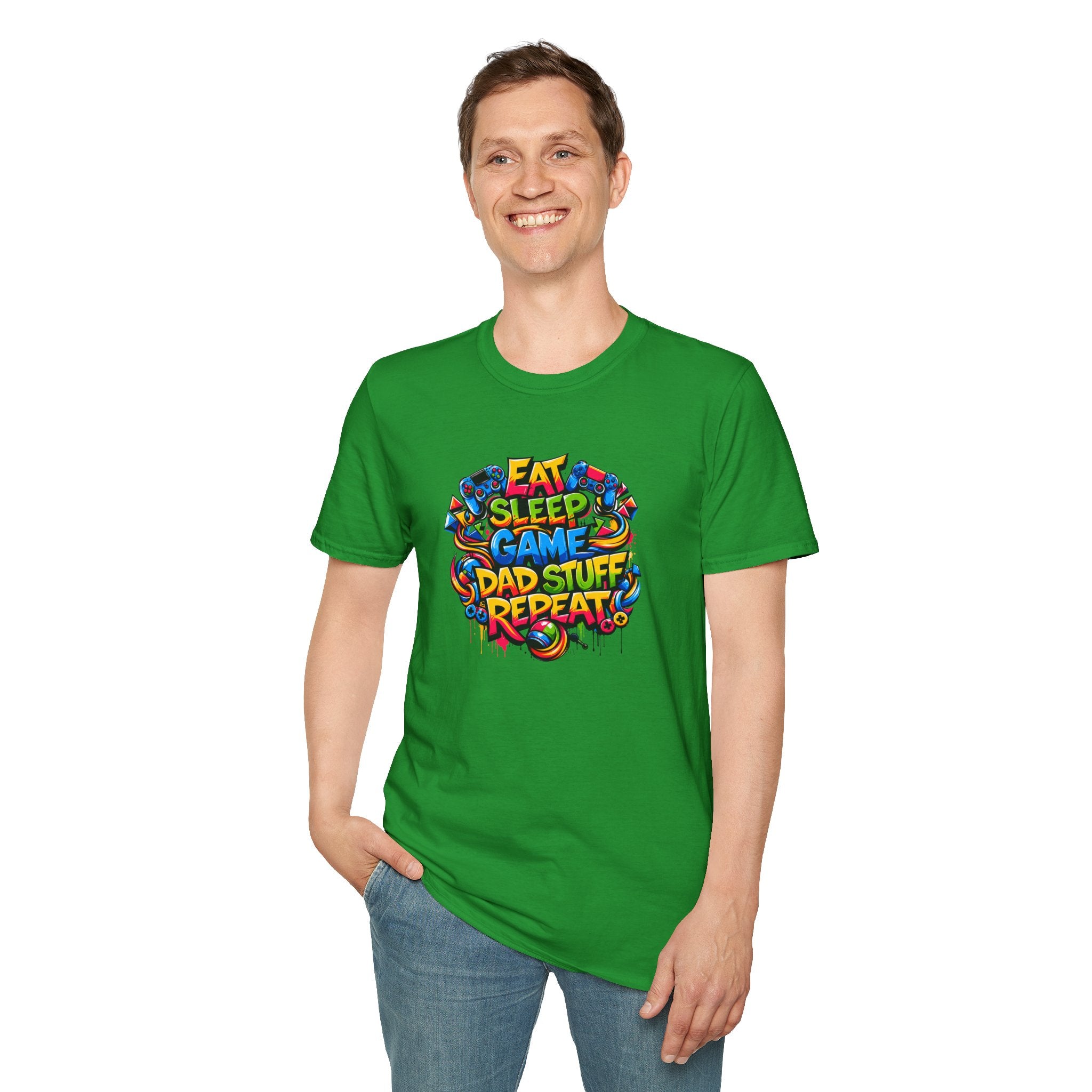 “Eat Sleep Game Dad Stuff Repeat” T-Shirt