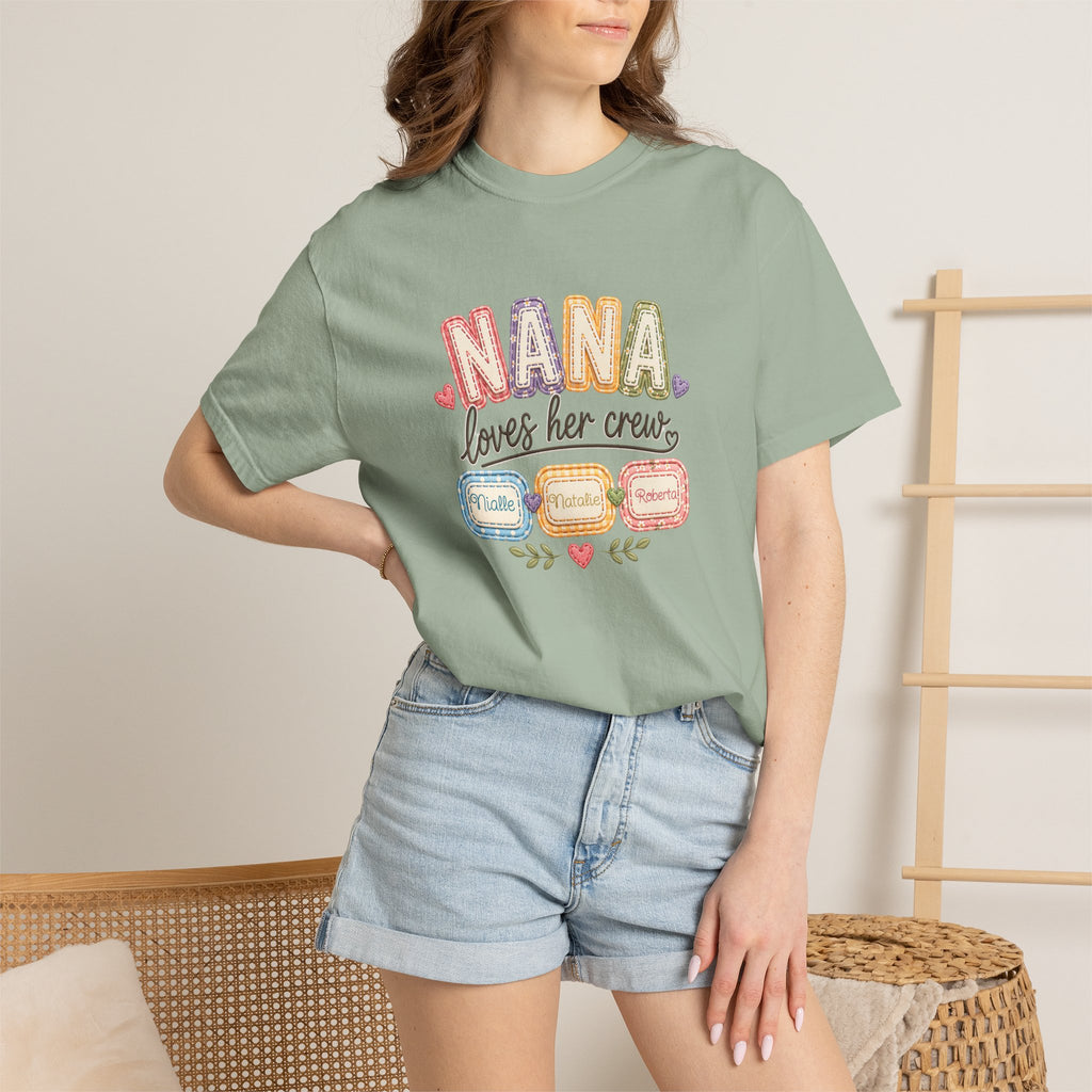 T-Shirt — “Nana Loves Her Crew” Colorful Grandma Family tee