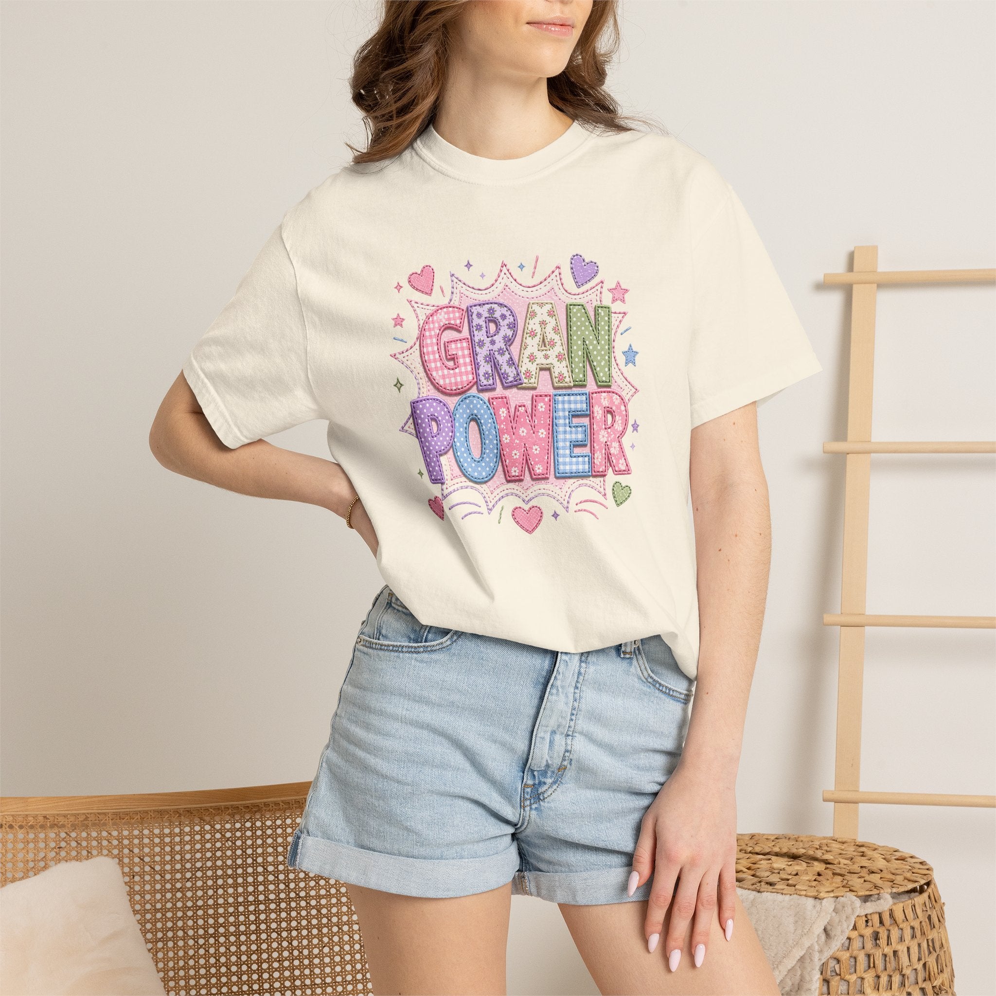 Gran Power T-Shirt — Cute Pastel 'Gran Power' Graphic Tee for Grandparents, Mother's Day Gift
