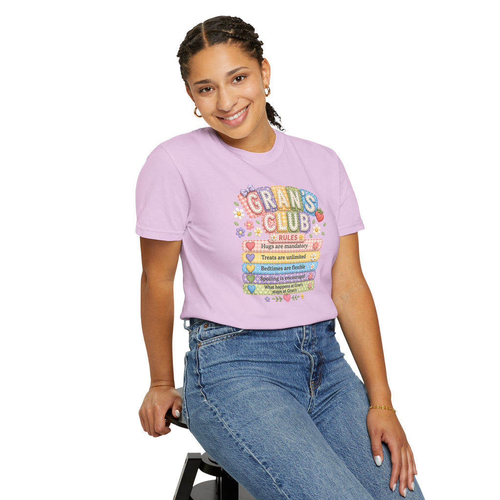Grans Club Rules T-Shirt — Cute Floral Grandma Shirt, Funny Grandmother Gift for Mother's Day