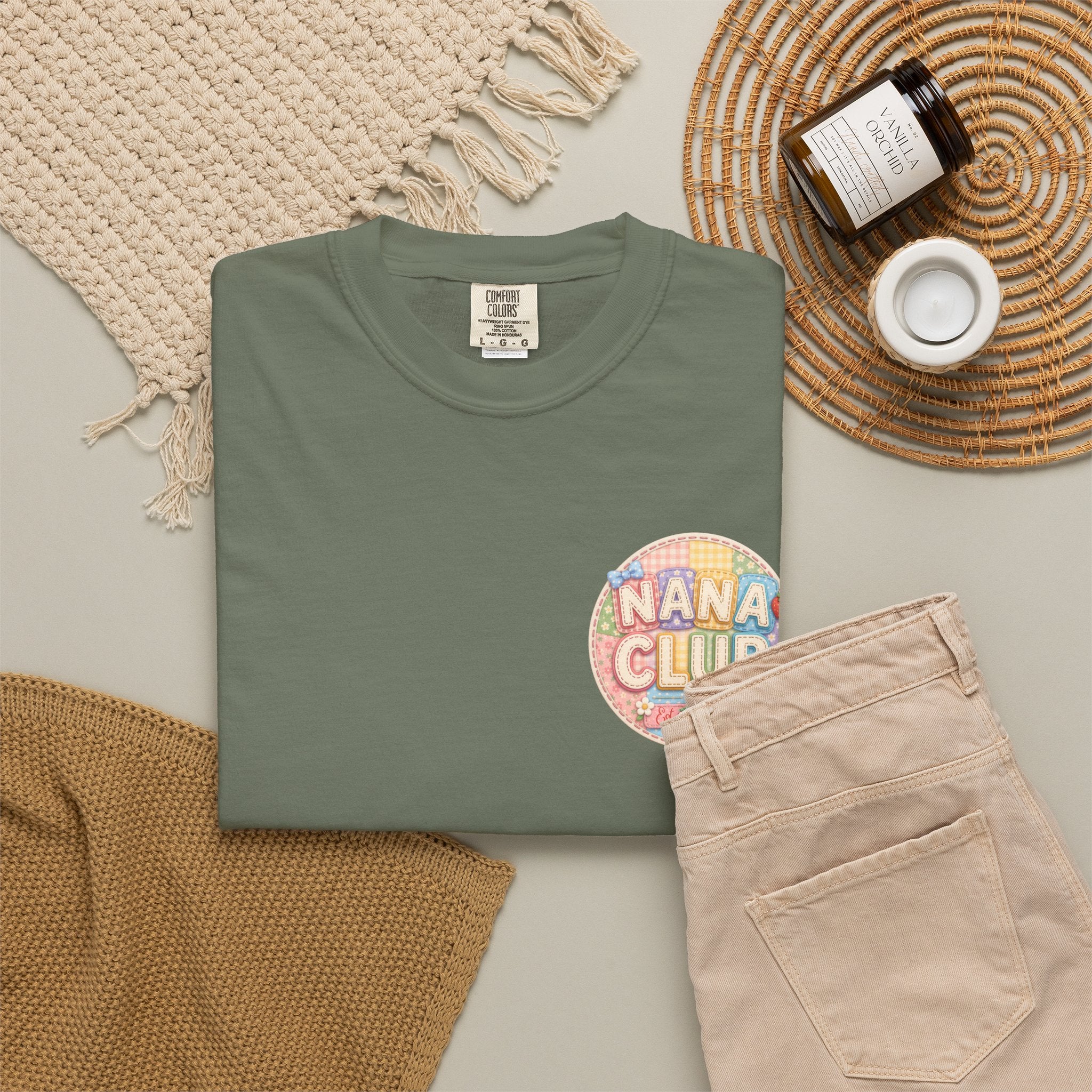 Nana Club T-Shirt — Retro Rainbow Badge Graphic