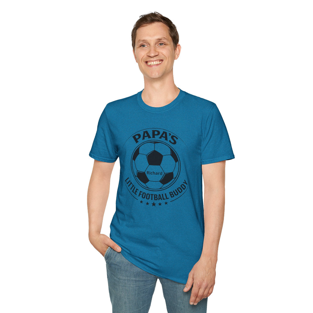 Papa’s Little Football Buddy T-Shirt — Personalized Soccer Dad Tee