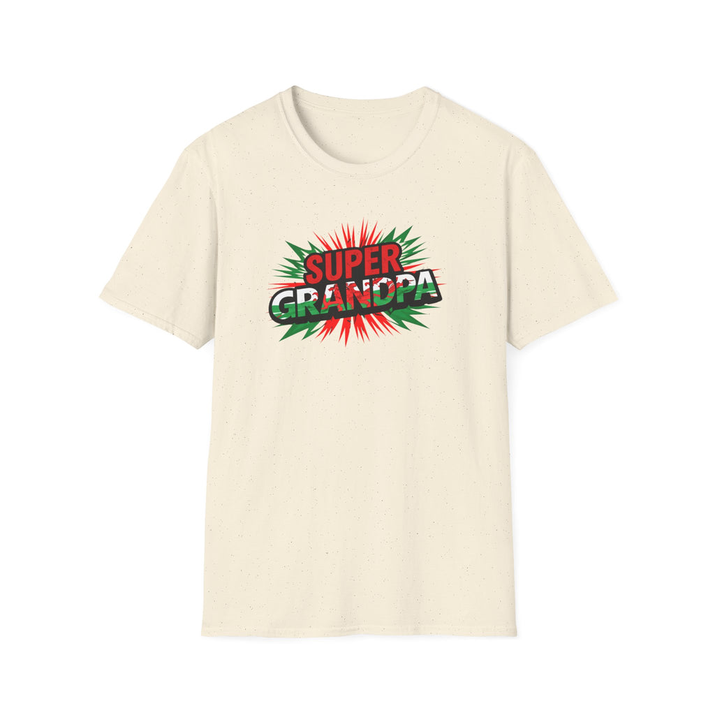 Super Grandpa Welsh Flag/ Wales themed T-Shirt – Retro Comic Gift Tee for Grandfather | Father’s Day & Birthday Present