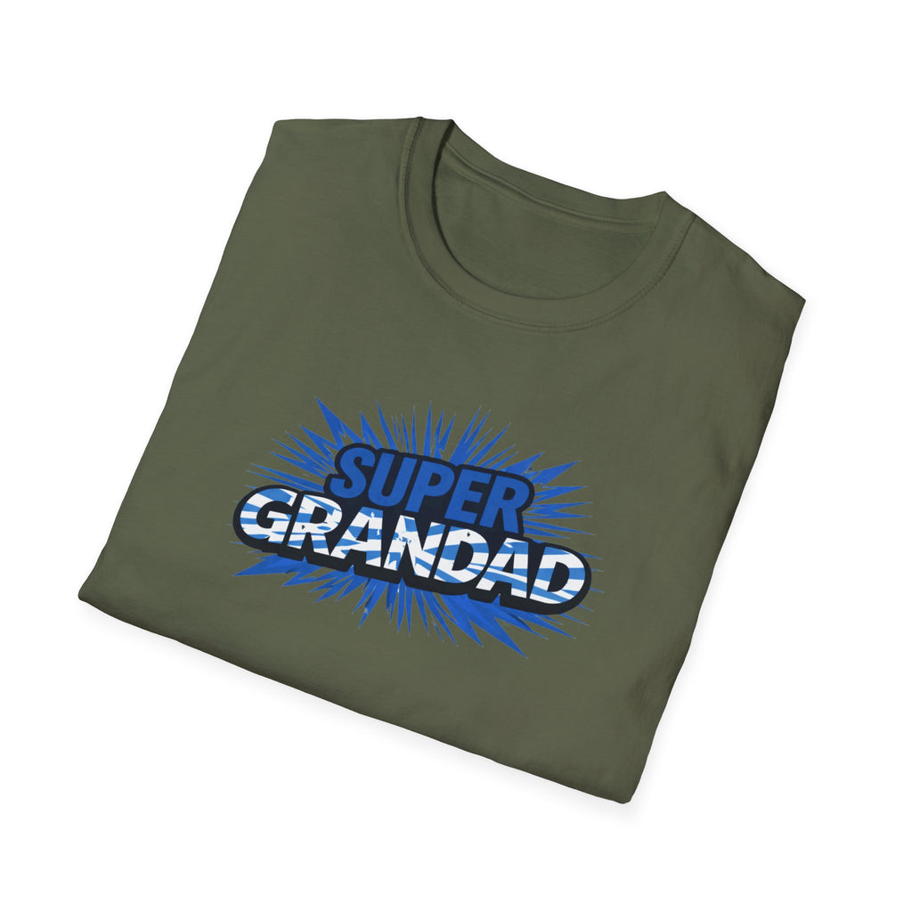 Super Grandad Scotland Flag/Scottish themed T-Shirt — Retro Comic Gift for Grandpa, Father’s Day & Birthday