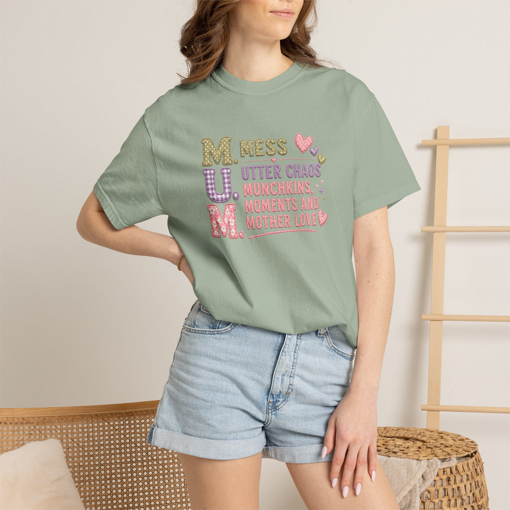 M.U.M. Mom Acronym Graphic Tee — Mess, Utter Chaos, Munchkins & Mother Love T-Shirt