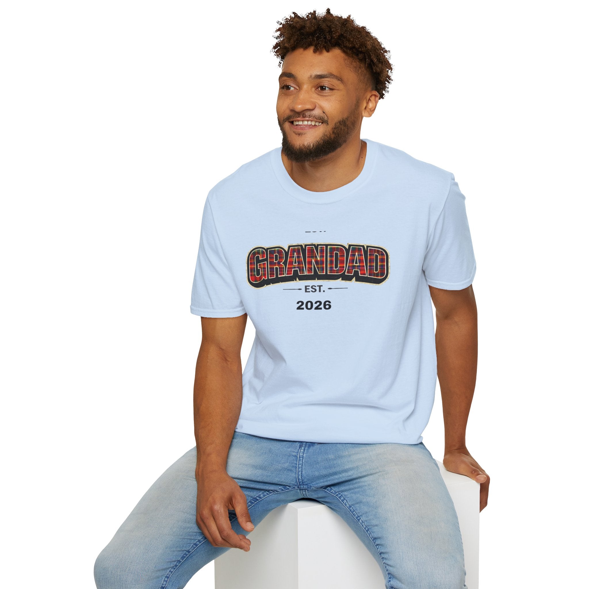 Grandad Est. 2026 T-Shirt — Plaid Grandpa Gift Tee