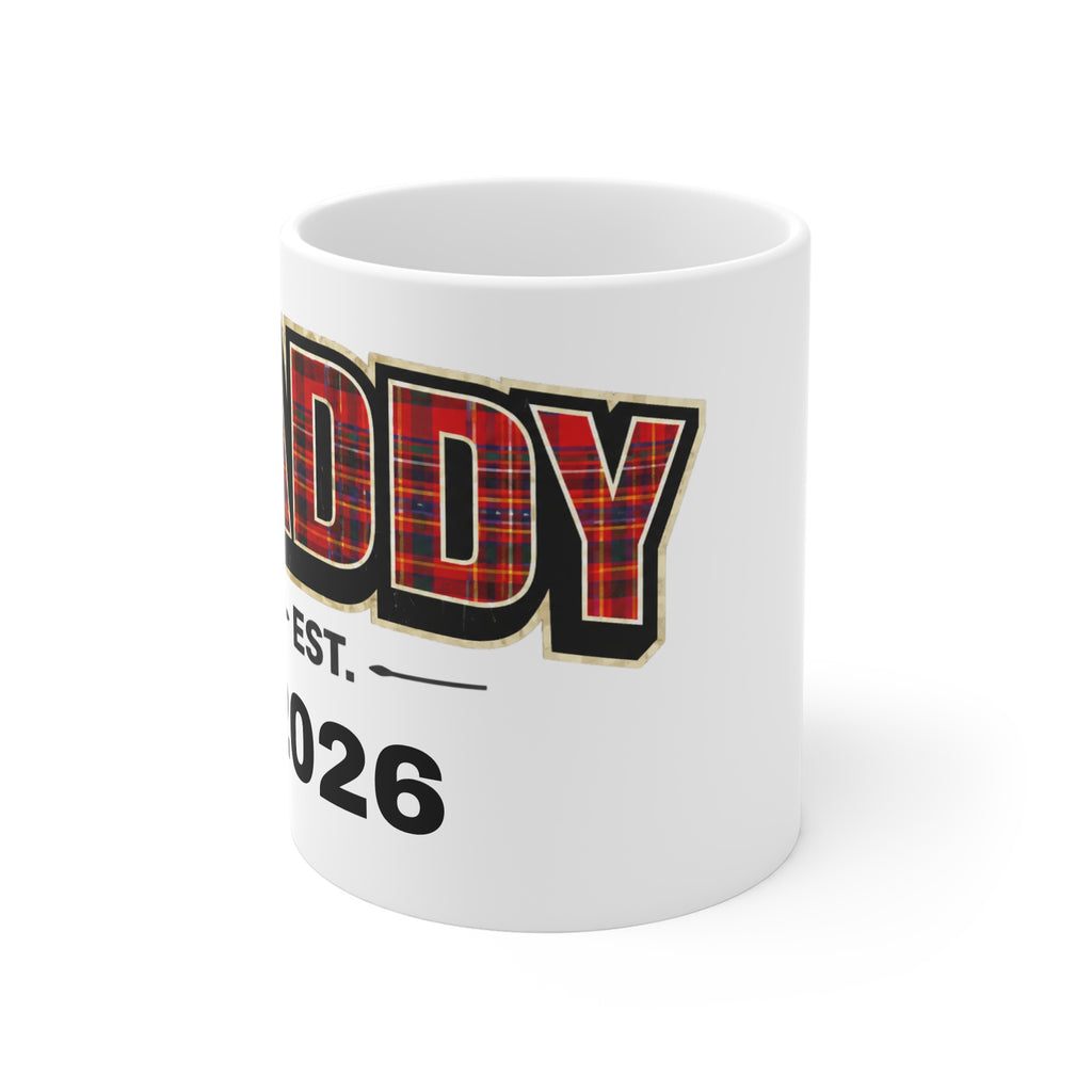 Dad Mug — "Daddy Est. 2026" Plaid Father’s Day Coffee Cup