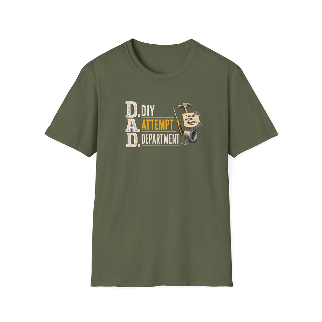 T-Shirt — "DAD: DIY Attempt Department" Funny Father’s Day Tool Shirt
