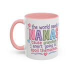 Pink Accent Coffee Mug — "Every Child Needs Nanas" Glitter Love Grandma Gift (11/15oz)