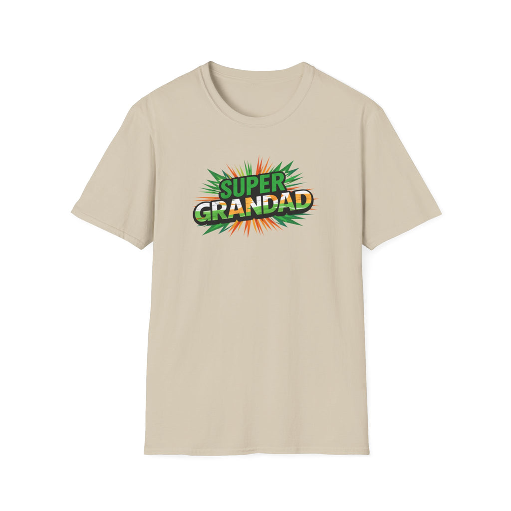 Super Grandad Ireland Flag/Irish themed T-Shirt — Retro Comic Style Gift for Grandpa (Father's Day, Birthday)