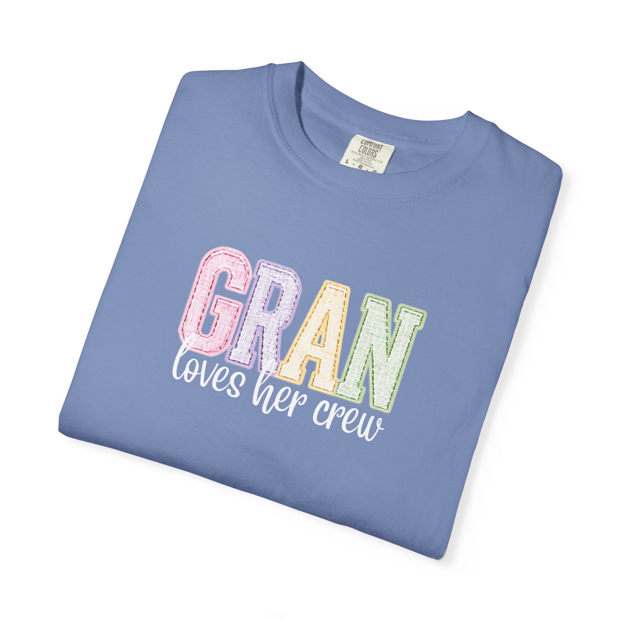 Gran Loves Her Crew T-Shirt — Pastel Grandma Shirt for Mother's Day & Family Gifts