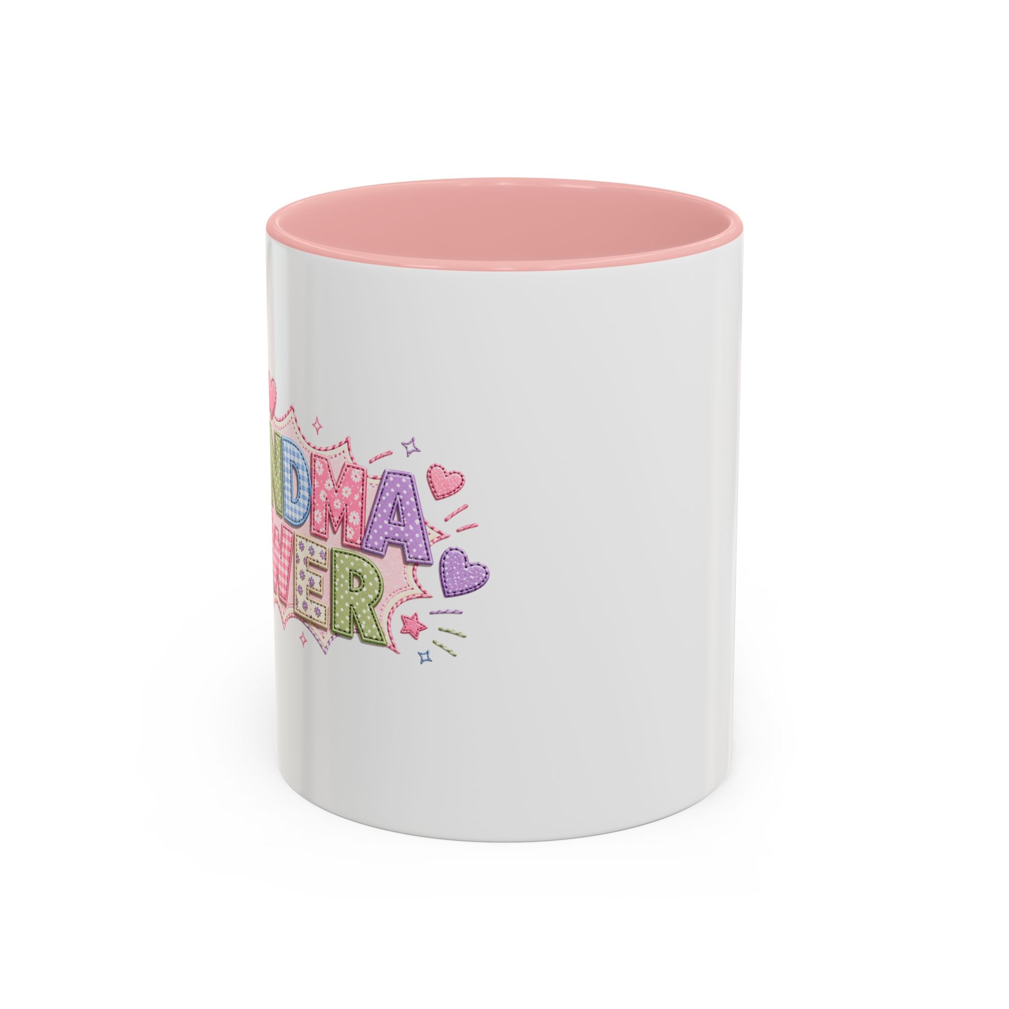 Grandma Power Doodle Accent Coffee Mug — Cute Pink 11/15oz Mother's Day Gift