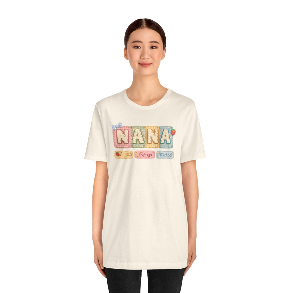 Nana Baby Blocks Tee — Personalized Grandmother Name Shirt