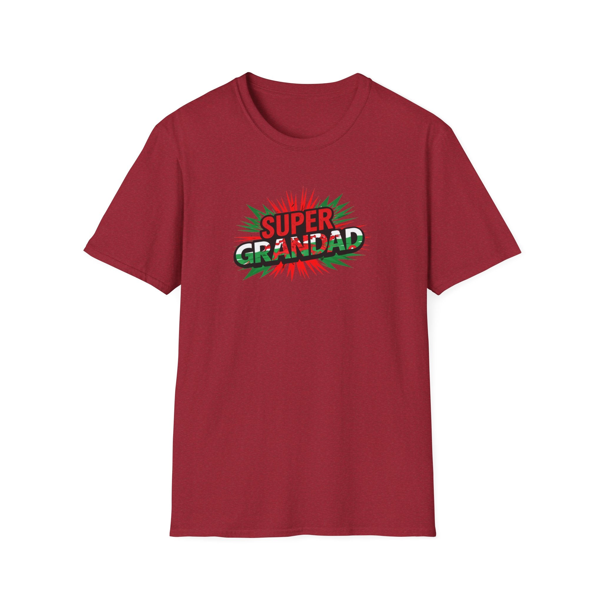 Super Grandad Welsh Flag/Wales themed T-Shirt — Retro Comic Style Father's Day Gift