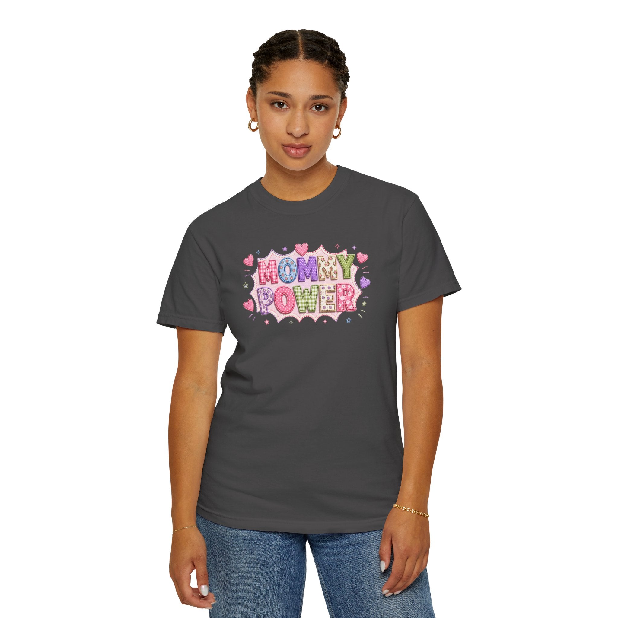 Mommy Power T-Shirt — Cute Heart Graphic Tee for Moms, Mother’s Day Gift