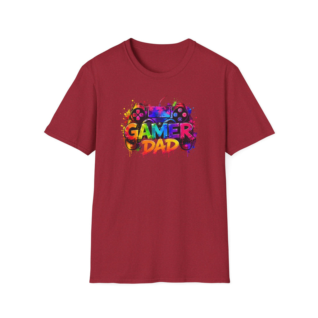 Gamer Dad Colourful Controller Design T-Shirt