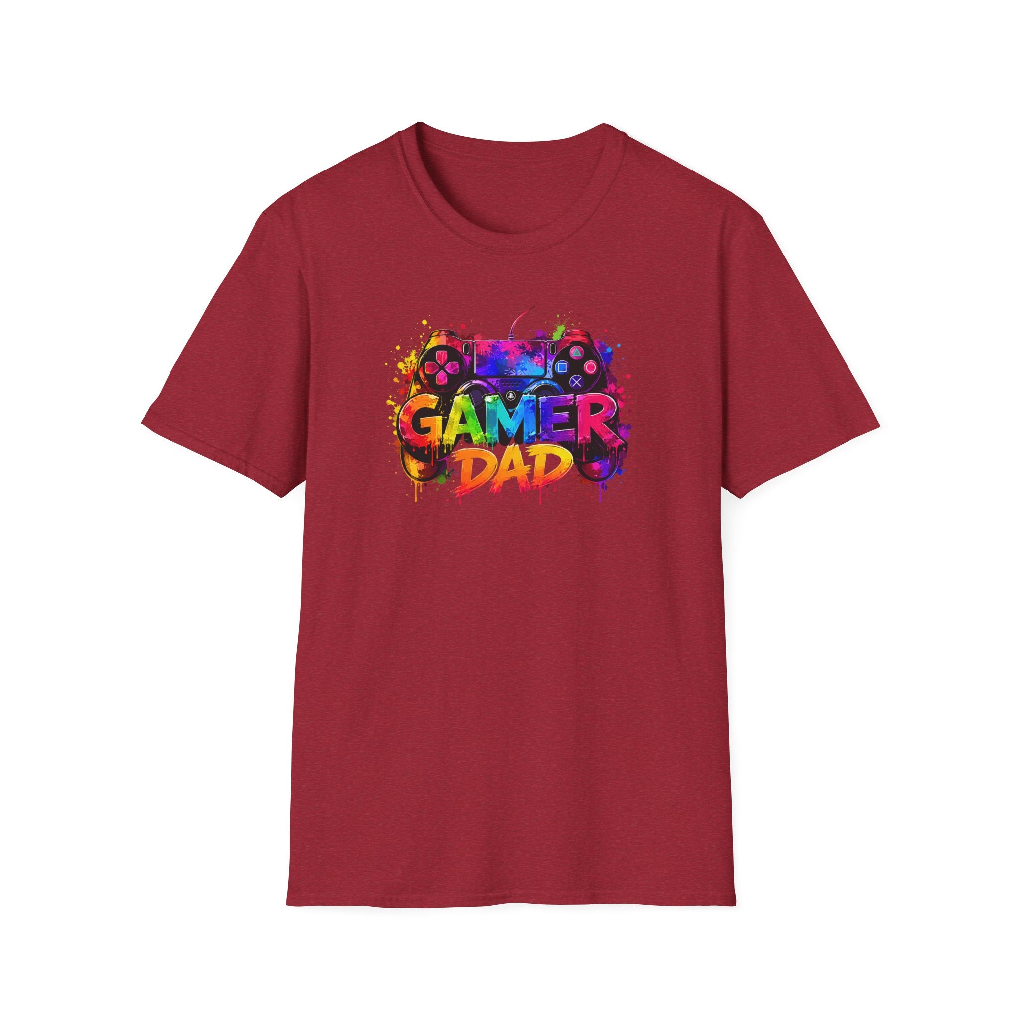 Gamer Dad Colourful Controller Design T-Shirt