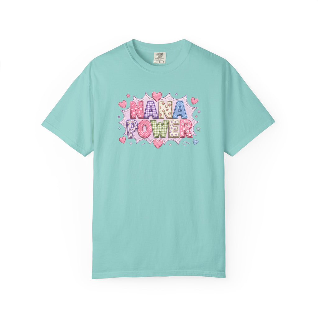 Nana Power T-Shirt — Playful Retro Heart Graphic for Grandmother Gifts