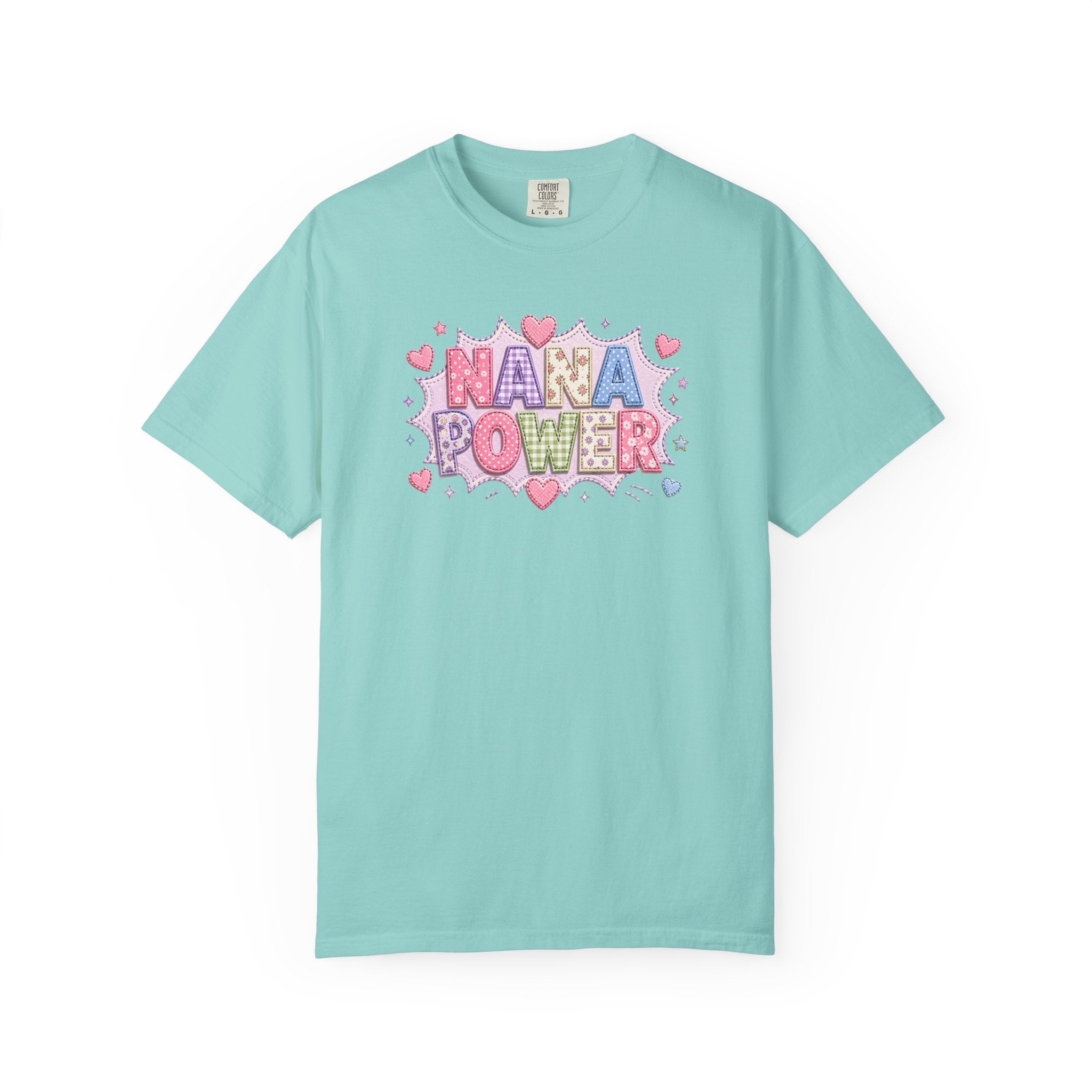 Nana Power T-Shirt — Playful Retro Heart Graphic for Grandmother Gifts