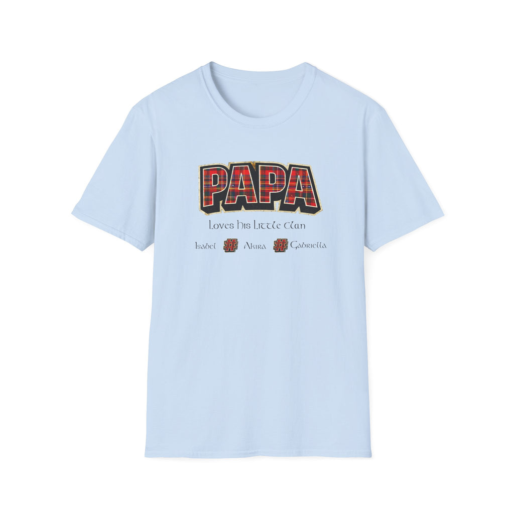Papa Plaid T-Shirt – "Papa Loves his Little Clan" Grandfather Gift for Father's Day