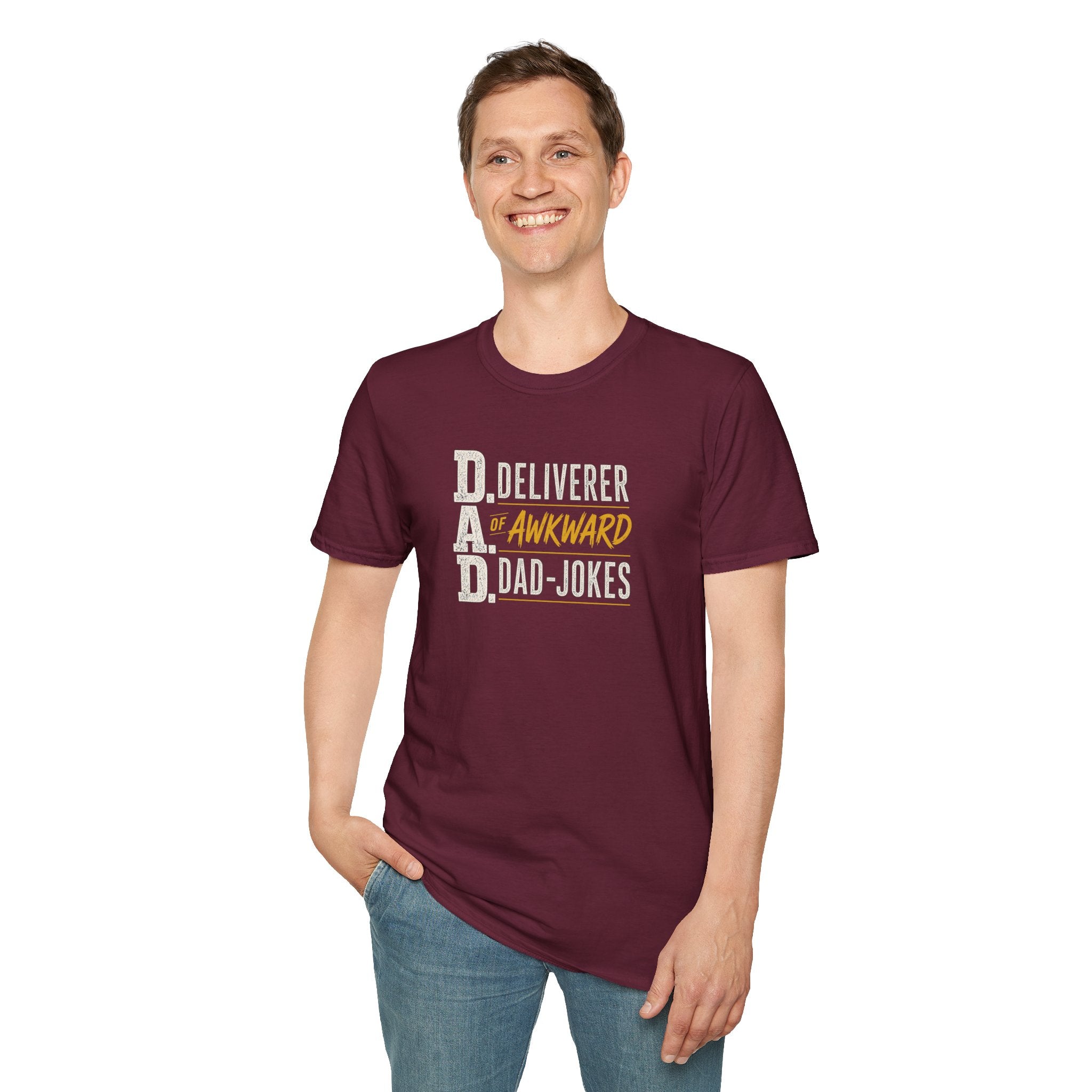 Dad T‑Shirt — D.A.D. "Deliverer of Awkward Dad‑Jokes" Funny Fathers Day Tee